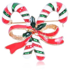 Christmas Brooches for Women Colorful Breastpin Jewelry Christmas Accessories Ornament Holiday Pins and Brooches Gift Christmas Jewelry for Women Candy Cane