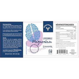 Liposomal Magnesium 2000mg High Strength - Magnesium Supplement with Vitamin D3 & K2 Non-GMO Gluten Free (60 Count (Pack of 2))