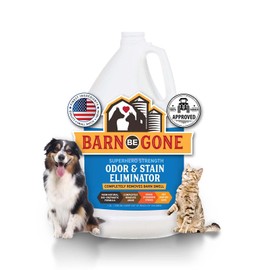 BARN BE GONE Superhero Strength Stain & Pet Odor Eliminator | Enzyme Carpet Cleaner Spray for Pets | Pet Stain Remover for Dog and Cat Urine Destroyer | Small Pet and Puppy Supplies | Pee Deodorizer