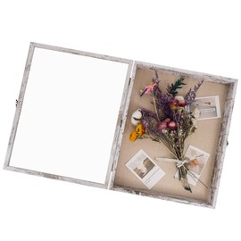 Hodeframe Shadow Boxes Display Cases 16x20 with Removable Shelves, 2.2 Inch White Deep Shadow Box Frame for Keepsake Collectibles, Coins Military Medals Pins Wedding Flowers