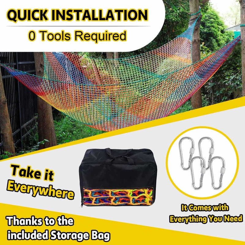 Climbing Net for Kids - 3.3FT x 9.9FT Double Layers