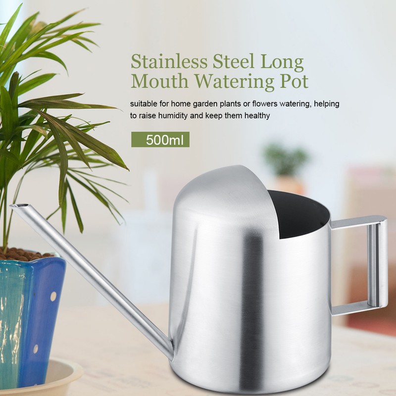 Stainless Steel Watering Can Garden Plant Flower Long Mouth Sprinkling