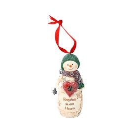 Pavilion - Pawprints 4” Snowman Ornament, Sculpted Hand-Painted Figurine, Pet Bereavement, Christmas Tree Ornaments, Indoor Christmas Decoration, 1 Count