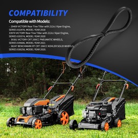 loosoo for Victory & Earthquake 32993 V-Belt 4L670 Forward Drive Compatible with Benchmark Rear Tine Tillers with 212cc Engine 39381 29409 33970 38247, Year 2018 2020 2021