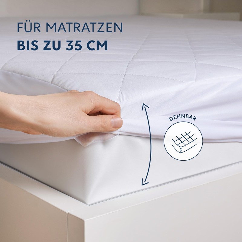 Quilted Mattress Protector 120 x 200 cm - Mattress Topper