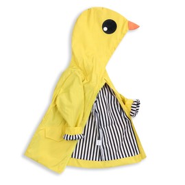 YOUNGER TREE Toddler Baby Boy Girl Duck Raincoat Cute Cartoon Hoodie Zipper Coat Outfit (Yellow, 12 Months)