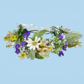 Flower Crown for Women, Bridal Crown, Bridesmaids Crown, Easter Girls' Flower Headband, Music Festival Fairy Crown, Simulated Flower Silk Flower Crown for Girl, Spring Party Headwear (Purple)