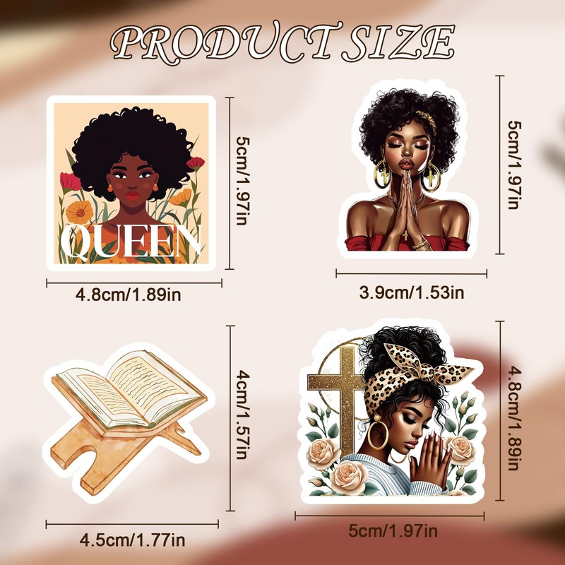 50 Pcs Prayer Board Supplies Black Women Prayer Stickers for