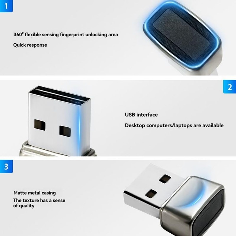 Snblzhef Hello Fingerprint Recognizer Plug and Play One-Click Secure Login
