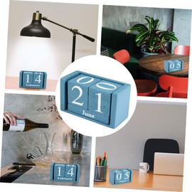 Operitacx Wooden Perpetual Calendar Tabletop Wooden Advent Calendar Christmas Decor Wood Block Desk Calendar Table Top Decor Perpetual Desk Calendar Wood Calendar Office Display Rural