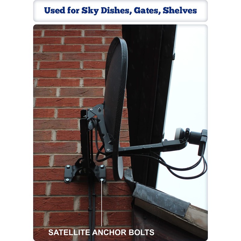 1STec 4 x M10 x 50 mm Strong Galvanised Satellite