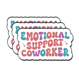 (3pcs) Emotional Support Coworker Stickers Coworker Cute Rainbow Stickers Funny Emotional Support Decals Water Assitant Stickers for Laptop Guitar Water Bottles Hard Hat Gifts for Boys Girls 3"x2"