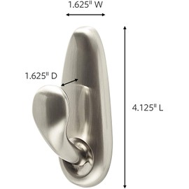 Command Outdoor Metal Hook, 1 Large Wall Hook 2 Water Resistant Strips