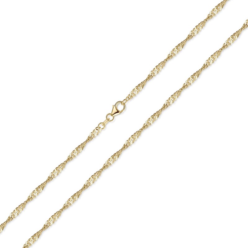 Materia Singapurkette 925 Silber 50cm Kette vergoldet K14-50cm