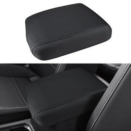 INTGET Center Console Cover for VW Volkswagen Tiguan Accessories 2019 2020 2021 2022 2023 2024&Taos 2022-2023 2024 Car Armrest Cover Middle Seat Box Cover Elbow for Car (Black with Black Stitches)