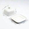 NAGU Mini Square Butter Dish with Lid, White Procelain Domed