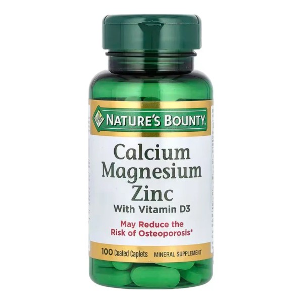 Nature's Bounty Comprimidos de calcio, magnesio y zinc, inmune y