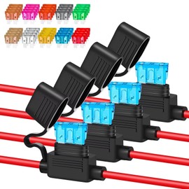Anyongora Inline Fuse Holder 12V/24V Waterproof, 4 Pack Heavy Duty 12AWG Automotive Blade Fuse Block for Car Truck Marine Boat RV, Complete Kit with 40pcs ATC/ATO Fuses
