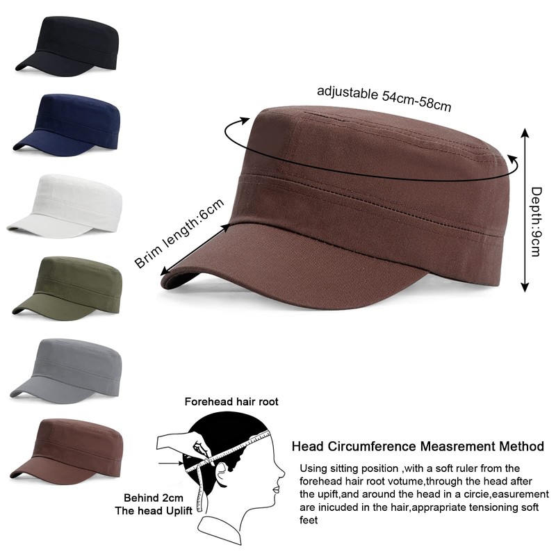 Men's Army Cap, Military Flat Cap, Cotton Army Cap, Cadet