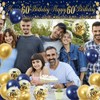 Navy Blue Gold 60th Birthday Banner, 18PCS Balloons, Outdoor Decor