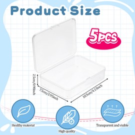 HJZHII Pack of 5 Card Box, Playing Cards, 10.5 x 7.5 x 2.5 cm, Playing Card Box, Playing Cards Case, Storage Box with Lid, Small Plastic Box, Plastic Storage Container for Cards Beads