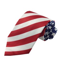 Men's Patriotic American Flag Stars & Stripes Red White and Blue Tie Necktie Neckwear
