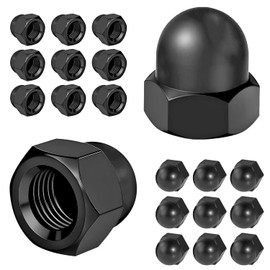 Qrity 20 Pcs Acorn Cap Nuts, M3 Black Carbon Steel Dome Nuts, Decorative Hex Cap for Protecting Screws and Bolts