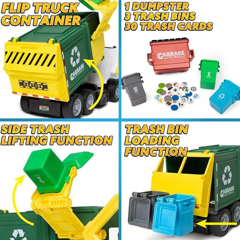 Extra Large Garbage Truck Toy Set With Sound And Light,