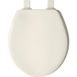 BEMIS 600E4 346 Ashland Toilet Seat with Slow Close, Never Loosens and Provide the Perfect Fit,Round - Premium Hinge, Enameled Wood, Biscuit/Linen, Pack of 1