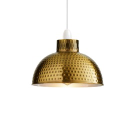 DC VOLTAGE Metal Ceiling Lamp Shade 30CM Easy Fit Light Pendant Modern Ceiling Lighting Shade for Bedroom, Hallway, Office, Café, Restaurant Industrial Light Shade Ceiling Pendant (Yellow Brass)