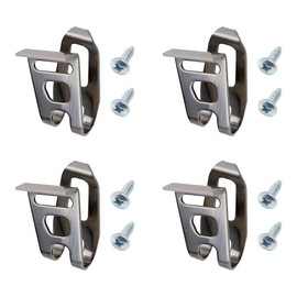 Neikafan 4 Pcs Electric Drill Belt Hook Clips with Screws, Stainless Steel, Silver, 4.7 x 2.8 x 1.5 cm, 82g, Drill Accessory