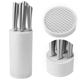 Universal Knife Block Without Knives: Qoosea Knife Block Detachable Knife Storage Space Saver for Kitchen Knife Organizer White