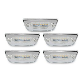 TIROL 5PCS 9LED Cab Marker Lights - Reflective Clear Lens Roof Running Lights, Bright Amber Light, Compatible with Kenworth T680 T770 T880 & Peterbilt 579 Heavy Trucks