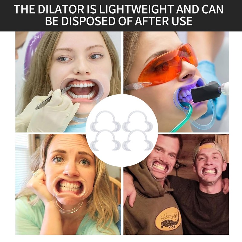 4-Pack Dental Mouth Openers - C-Shaped Cheek Retractors for Oral