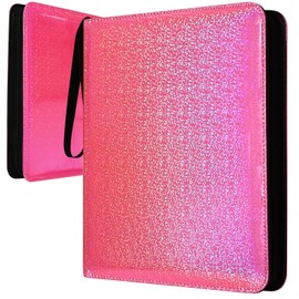 Dosanlues 9 Pocket Card Binder - 1080 Double Sided Pocket PU Premium Zip Trading Card Binder Collectible Card Albums for MTG, TCG, Sports Cards, Game Cards - Bling Pink