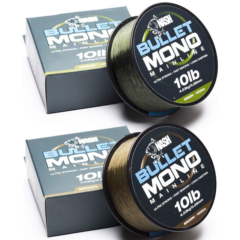 Hull Angling Centre. Nash Bullet Mono Green 10lb 1000m (T2800)