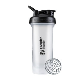 BlenderBottle Classic V2 Shaker Bottle Perfect for Protein Shakes and Pre Workout, 28-Ounce, Clear/Black