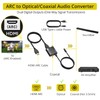 PROZOR 192KHz HDMI ARC to Optical Audio Adapter, 7ft/2.1m ARC