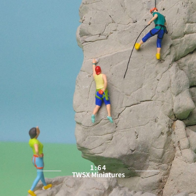 3pcs Rock Climbing Figures 1:64 Scale for DIY Scenes