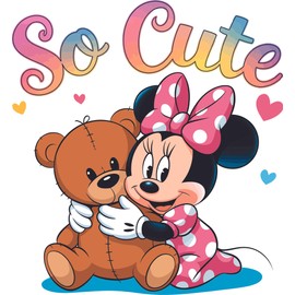 So Cute Girl Mouse Character Teddy Bear Fantasy Entertainment Cartoon Fun Playful Wall Art Sticker Designs Vinyl Stickers for Home House Walls Rooms Window Bedroom Decoration Size (10x12 inch)