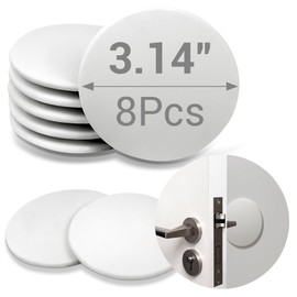 Tope de puerta – Topes de puerta blancos de 3.14 pulgadas para pared (paquete de 8), con adhesivo resistente, protector de pared y protectores absorbe