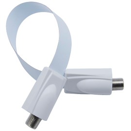 SYCZIOHU 1Pcs Flat TV Antenna Cable, F Type Female to Female Coaxial Extension Cord for Window/Door Gap, Drill-Free Wall Pass Through (White)