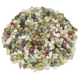 Landscaping Pebbles River Rocks Decorative Ornamental Pebbles Garden Landscaping Stones Gravel Filler for Home Decoration Flower Bed Fish Tank Plants Vases Succulents (1, Green, 1 Pound)