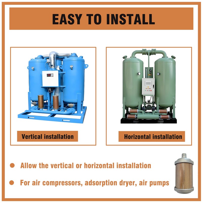 M00 Air Compressor Muffler 3/8" NPT Male, Air Exhaust Silencer