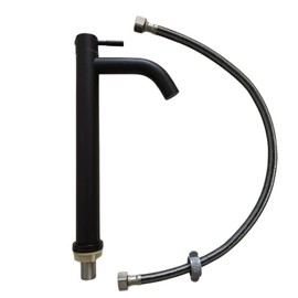 YUACT Long Single Faucet with Connection Hose Long Faucet Single Faucet Standing Faucet Single Lever Hand Washing Bowl Plated Craft Washbasin Faucet