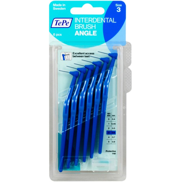 TePe Angle Interdentalbürsten 0,6 - 1,1 mm blau, 6 pcs.