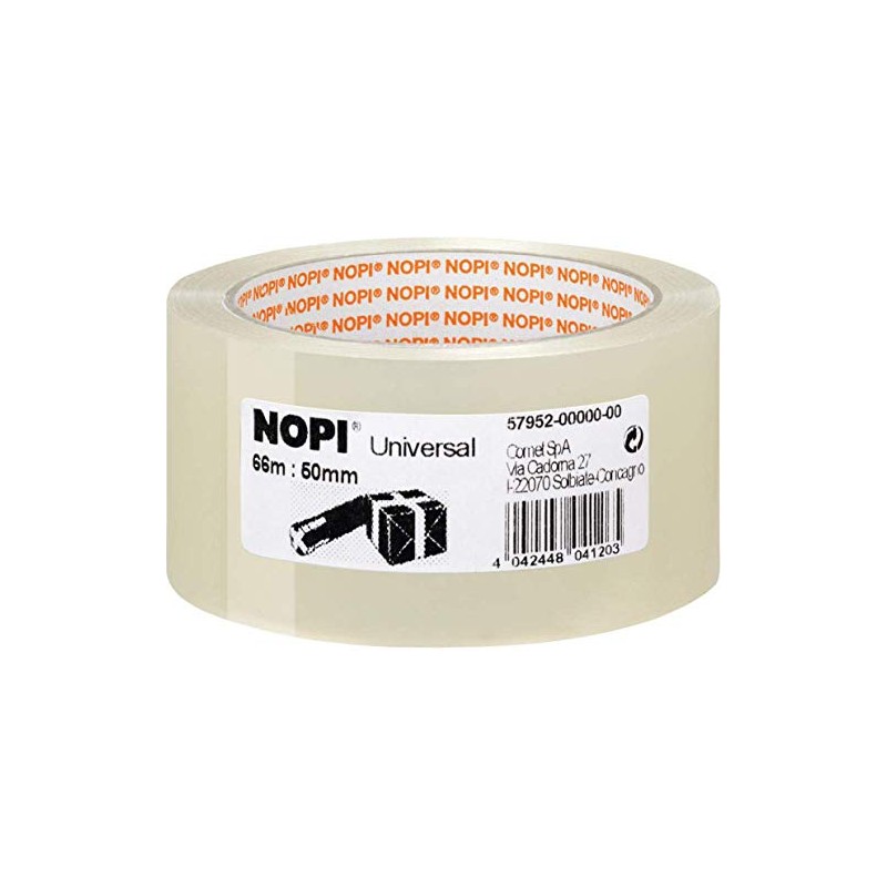 Nopi® Universal Packaging Tape, Polypropylene, 50 mm x 66 m