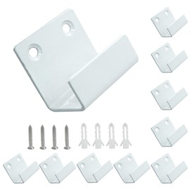Litoexpe 10 Pcs Tile Display Wall Hanger Inner Width 25mm, Stainless Steel Wall Mount Brackets Hook Heavy Duty Wall Mounted Flat J Clamp for Mirrors Picture Frame Ceramic Wall Display (White)
