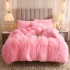 Uhamho Faux Fur Velvet Fluffy Bedding Duvet Cover Set Down
