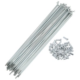 A ABSOPRO 36 Set 13G Bicycle Spokes 209mm Bike Wheel Spokes Galvanized Carbon Steel Silver Tone